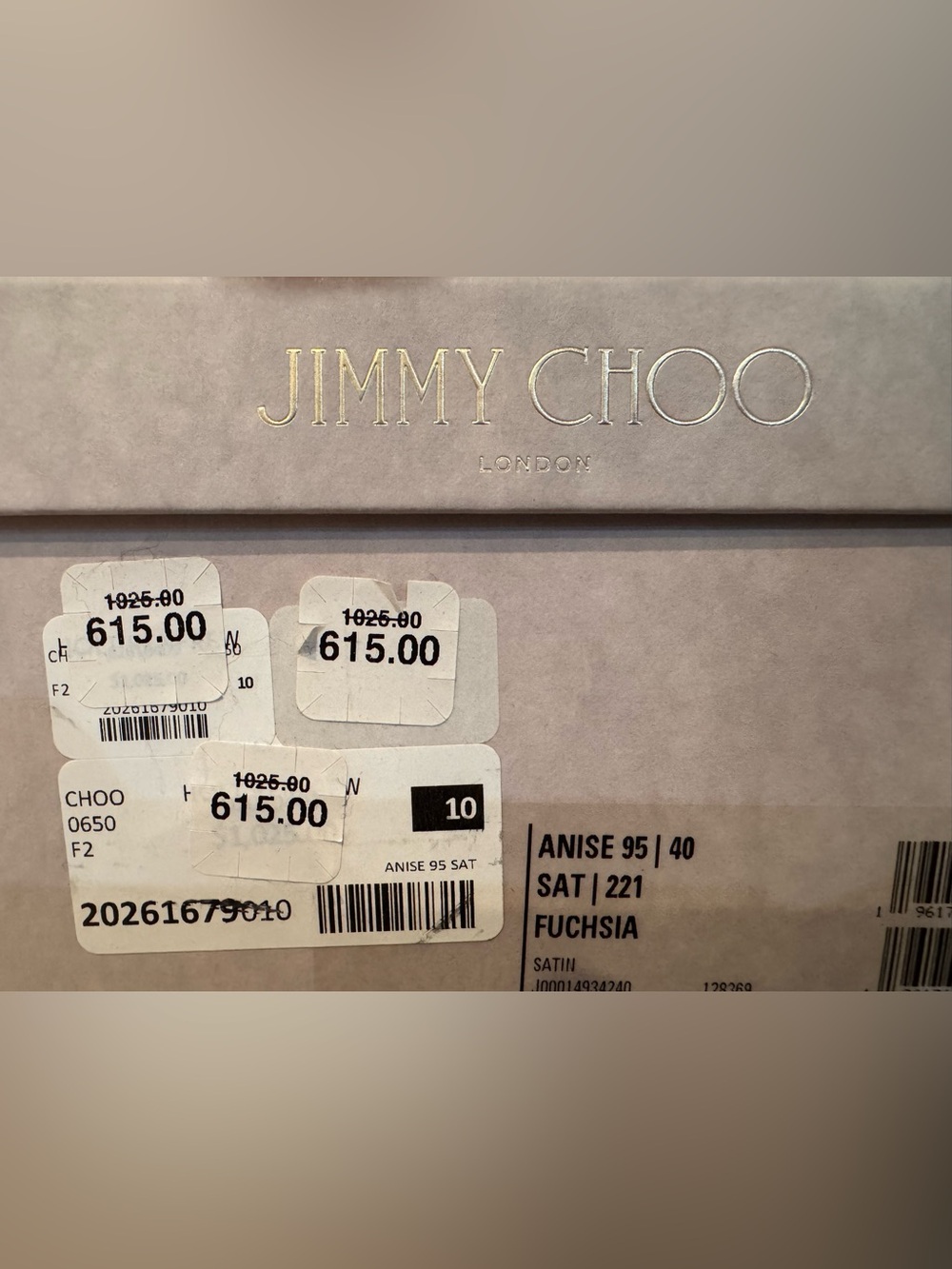 Jimmy Choo Anise 95 Fuchsia Satin Mule Sandals- EU 40 - NIB - Retail $1,025 - Picture 4 of 4